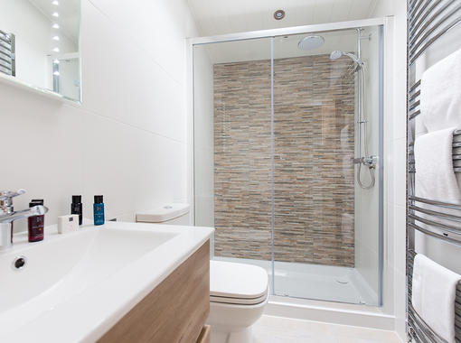 Bathroom with large shower cubicle