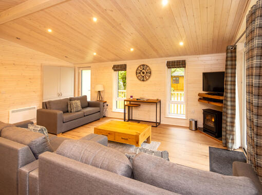 Open plan lounge dining and kitchen area