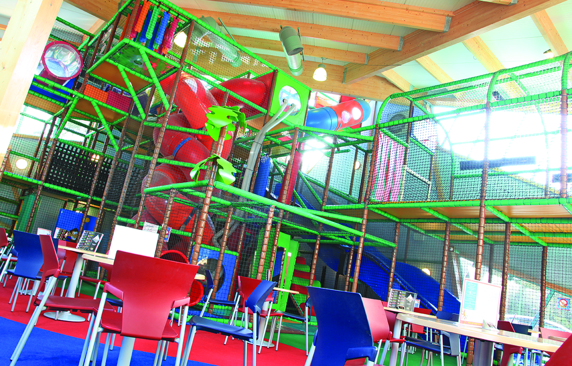 Seating area and play frame in Little monkeys