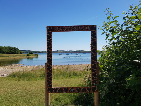 A viewpoint at Carsington Water with picture frame to take your own photos