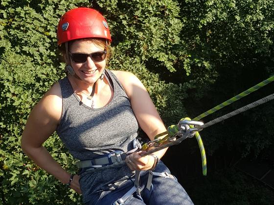Lady abseiling