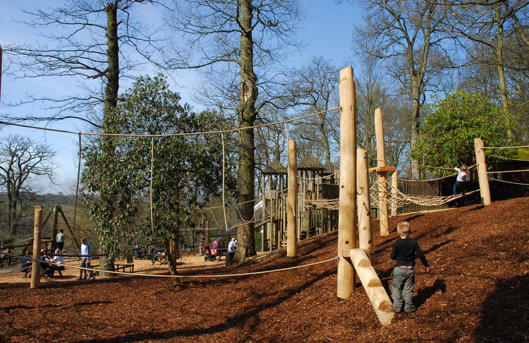 Playground with wooden structures at Chatsworth