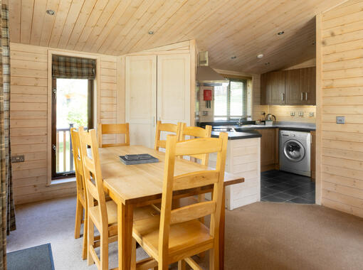 Dining area with table to seat 6 people